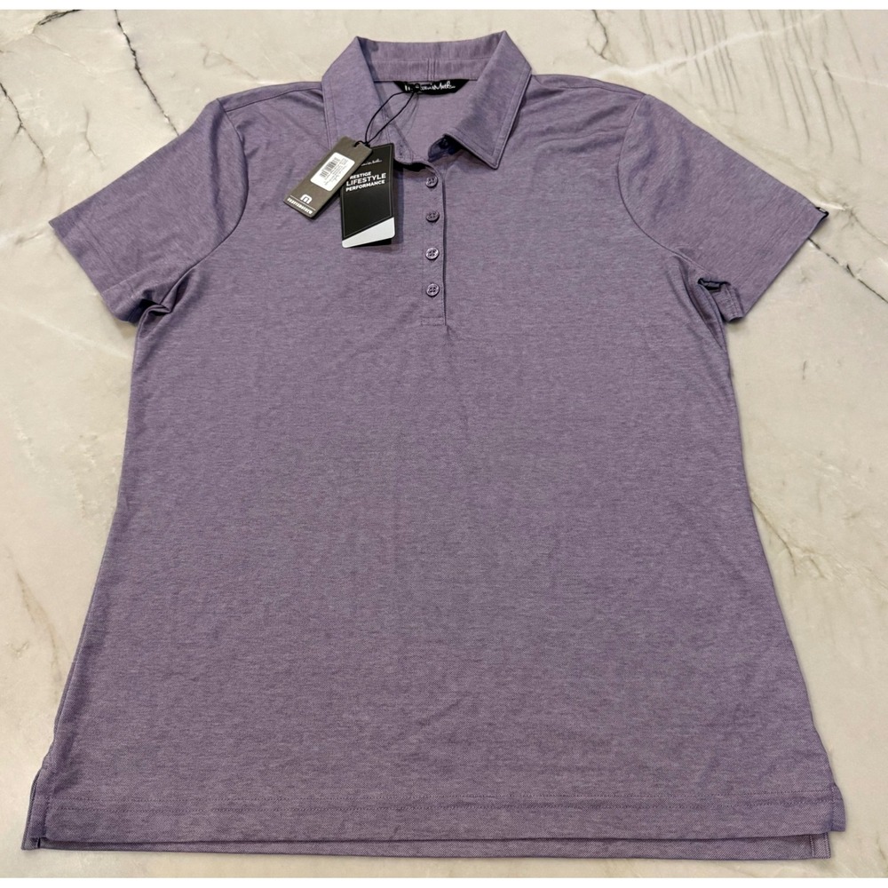 TravisMathew Oceanside Heather Polo Shirt Purple Sage TM1WW002 Womens Large NWT